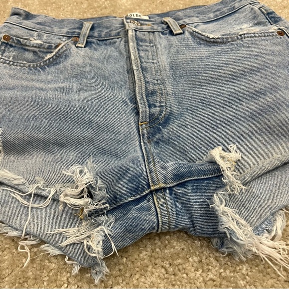 Agolde Los Angeles Parker Vintage Cut Off Jeans Shorts Sz 27 High Rise Button, - Picture 15 of 16